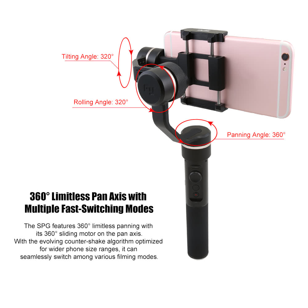 FeiyuTech SPG NEW VERSION - 3 Axis Splash Proof Smartphone & GoPro Handheld Gimbal Stabilizer FeiyuTech SPG NEW VERSION - 3 Axis Splash Proof Smartphone & GoPro Handheld Gimbal Stabilizer